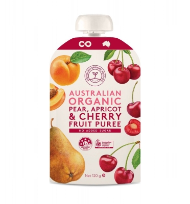 AOFC - PEAR, APRICOT & CHERRY FRUIT PUREE 120ml
