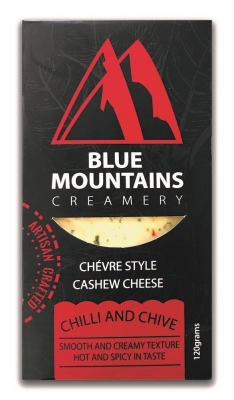 BLUE MOUNTAIN CREAMERY CHILLI & CHIVE CASHEW CHEESE 120g