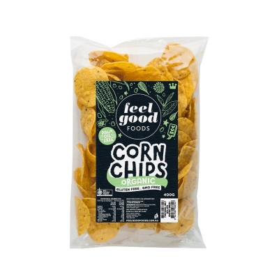FEEL GOOD FOODS ORGANIC SALTED CORN CHIPS 400g (PRICE REDUCTION)