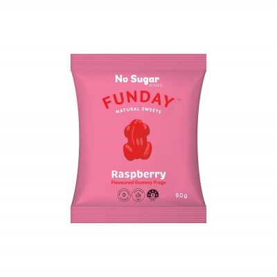FUNDAY SWEETS - RASPBERRY GUMMY FROGS 50g
