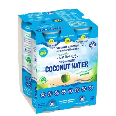 JT'S COCONUT WATER  4-PACK CAN 300ml