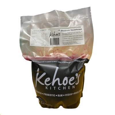 KEHOES FOODSERVICE BEETROOT & GINGER SAUERKRAUT POUCH 2KG
