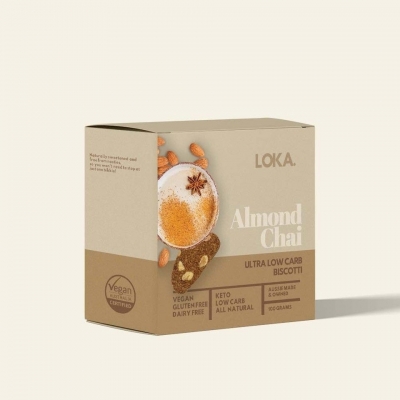 LOKA LOW CARB ALMOND CHAI BISCUITS 100g