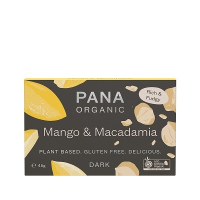 PANA ORGANIC - DARK MACADAMIA & MANGO CHOCOLATE 45g