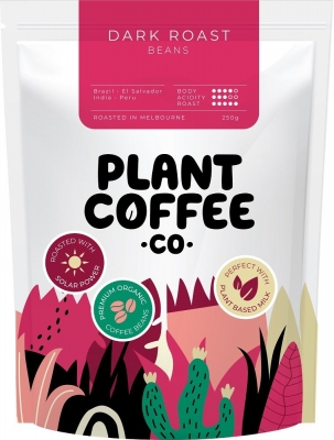 PLANT COFFEE CO - BEANS DARK ROAST 250g